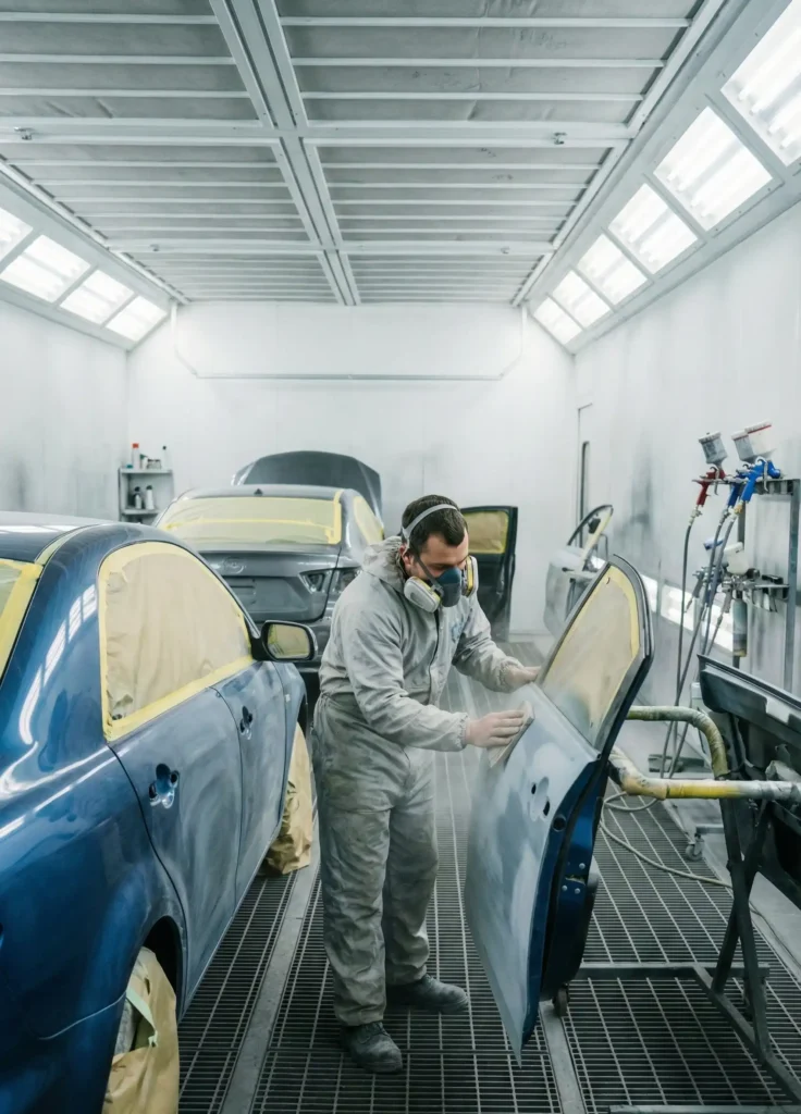 Auto body paint matching process at Rhode Island collision repair shop