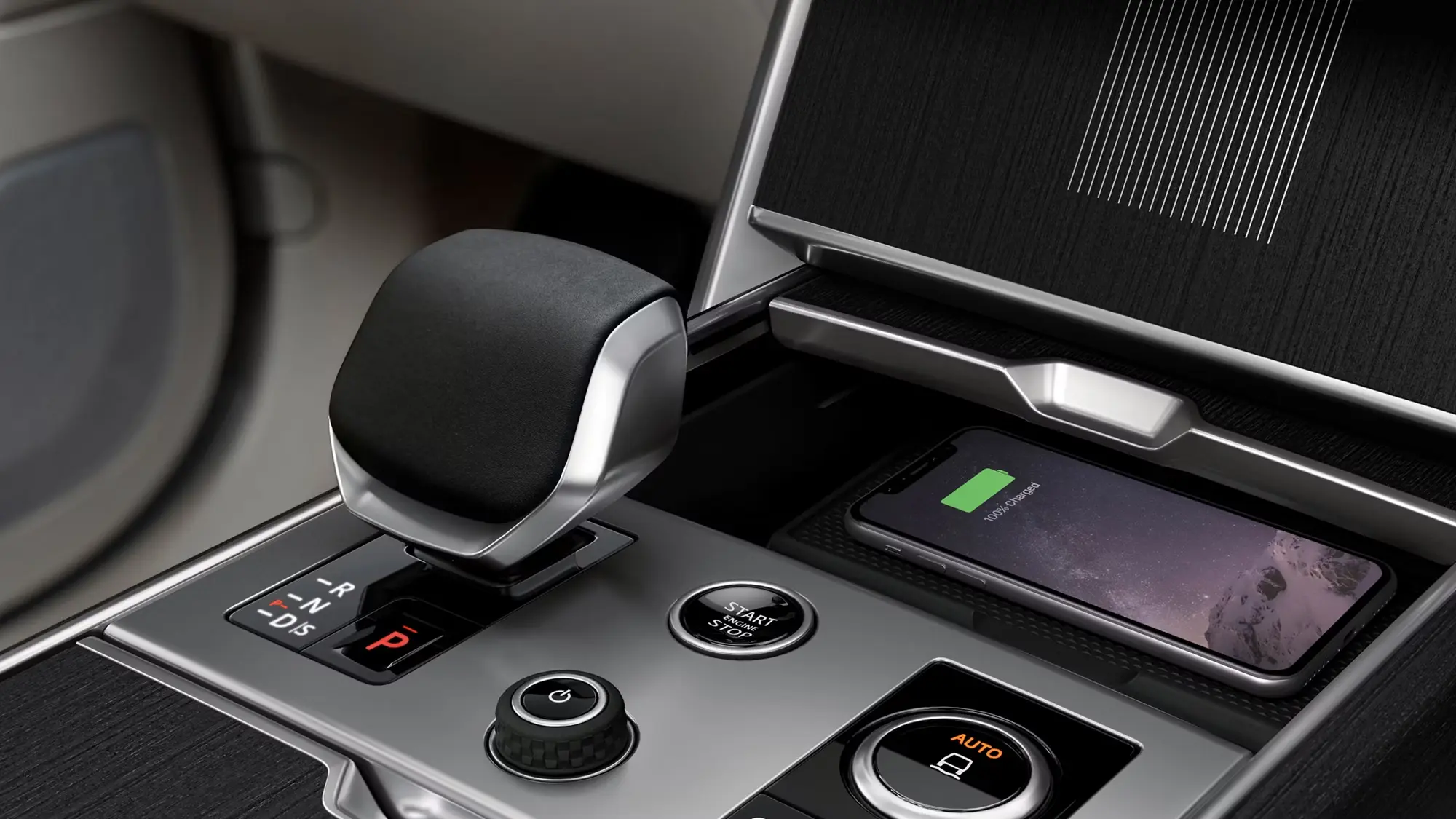 Range Rover Autobiography center console with wireless device charging